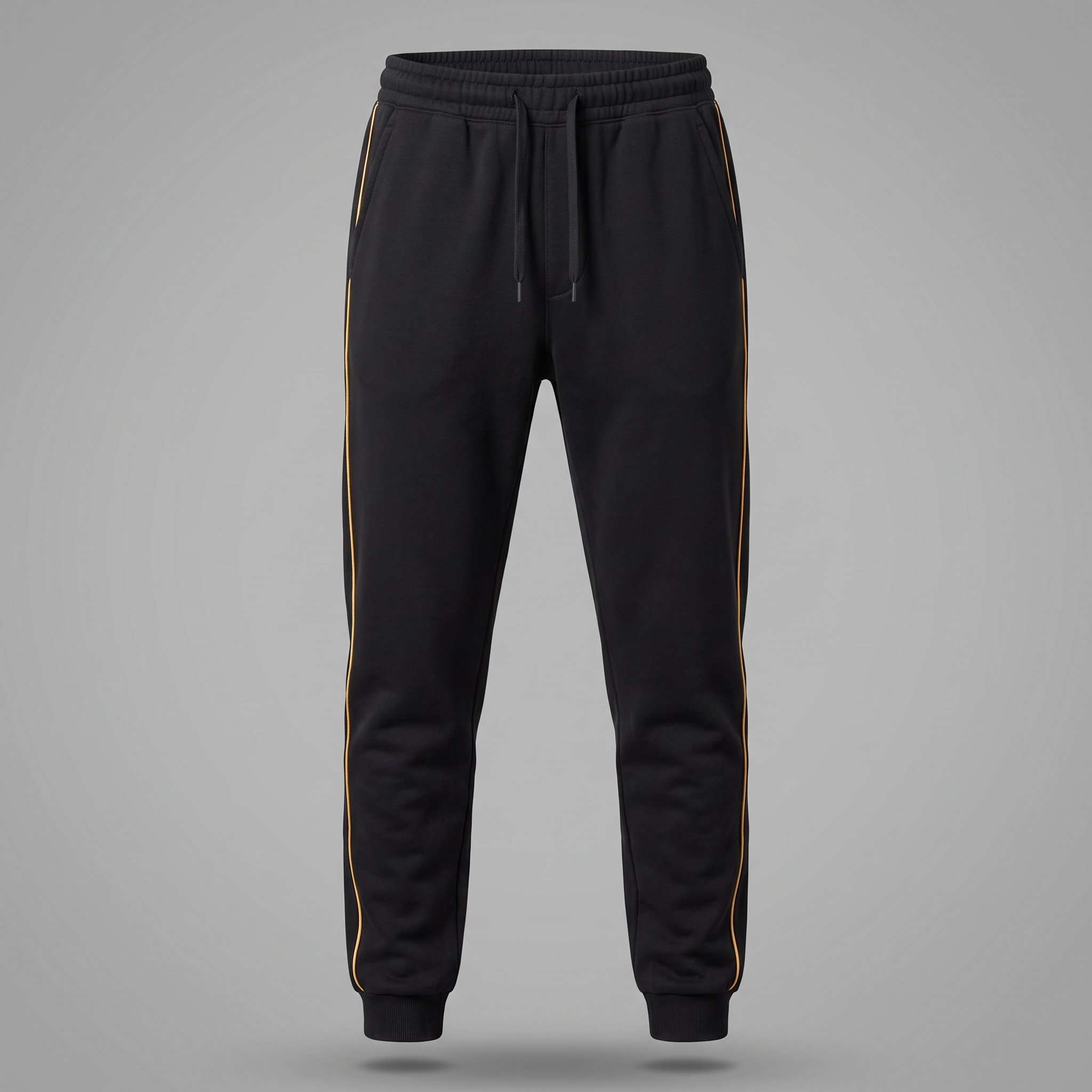 Men's Classic Streetwear Track Pants in black, front view