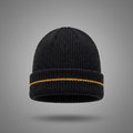 Men's Classic Streetwear Ribbed Beanie in black, front view
