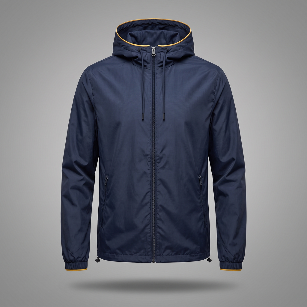Men's Classic Streetwear Windbreaker in navy, front view