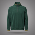 Men's Classic Streetwear Half-Zip Fleece in forest green, front view