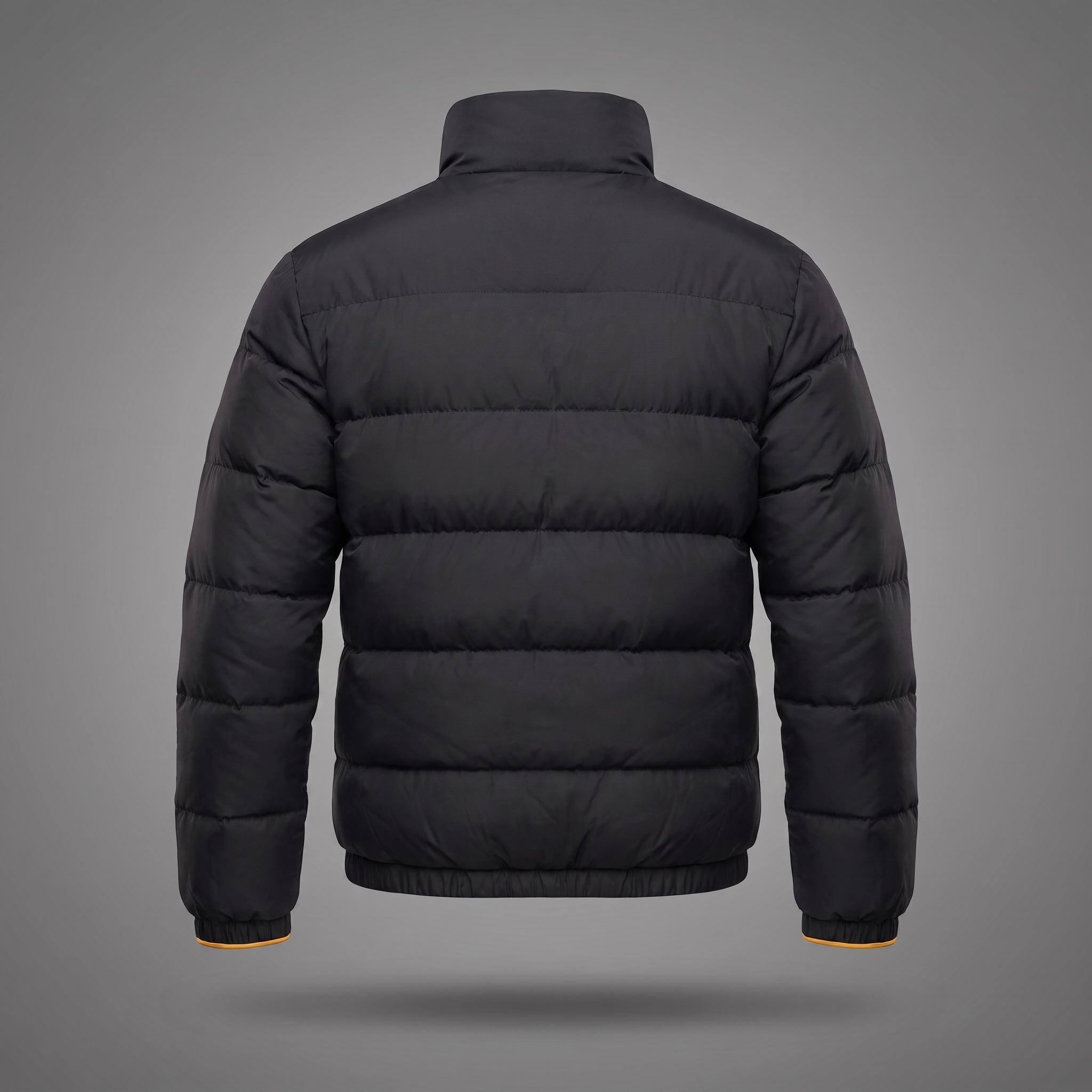 Puffer Jacket in black, back view