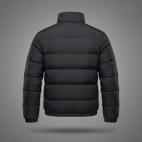 Puffer Jacket in black, back view