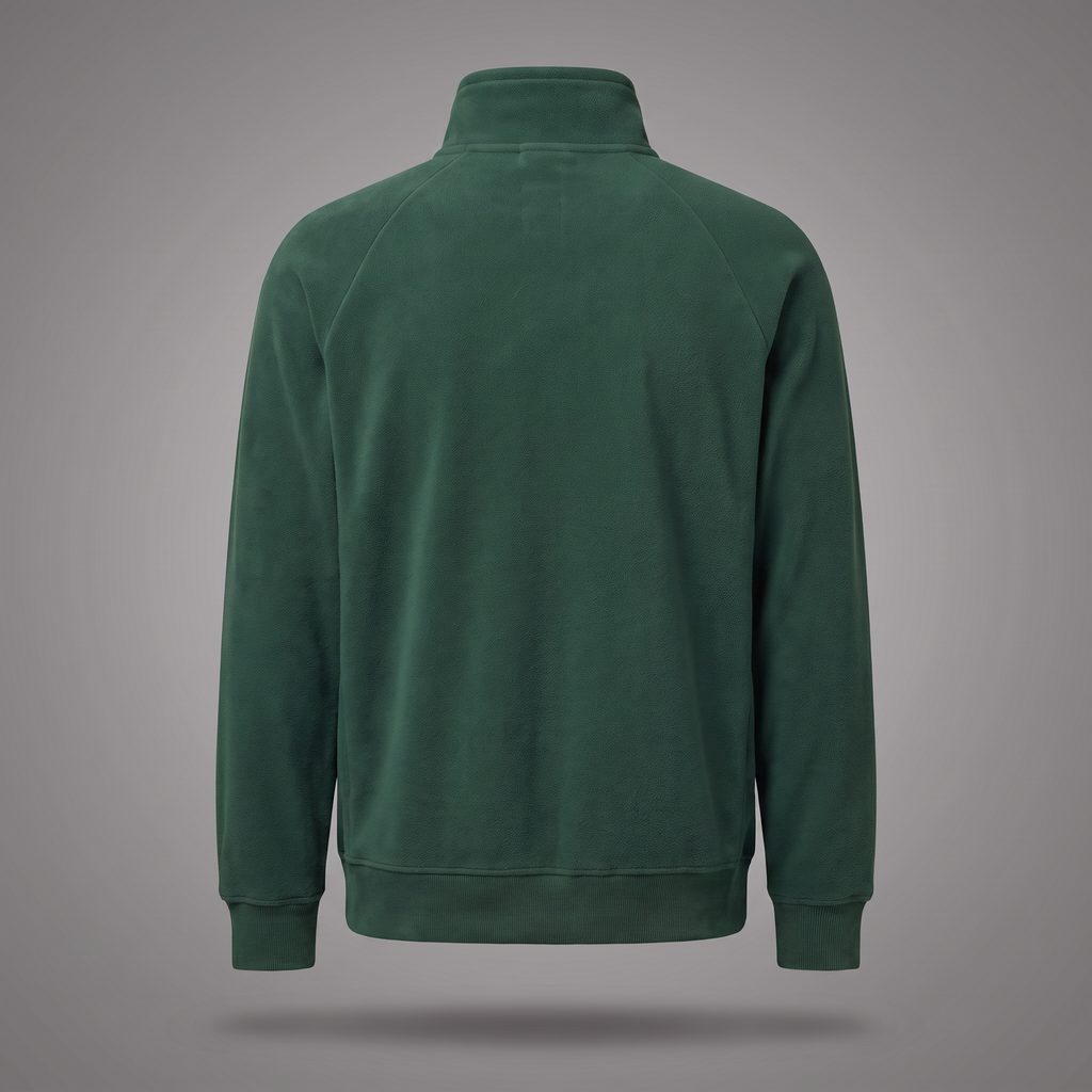 Half-Zip Fleece in forest green, back view