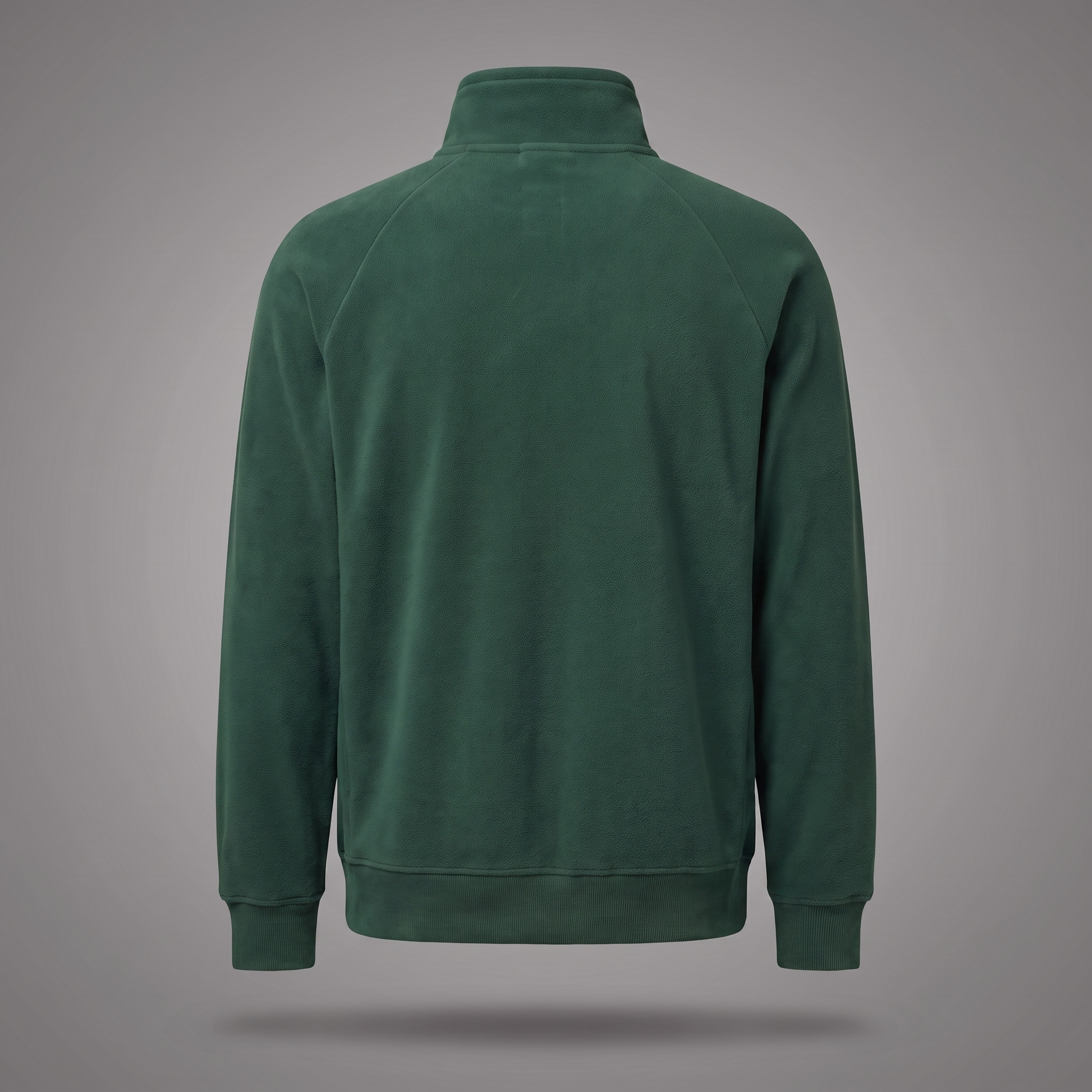 Half-Zip Fleece in forest green, back view