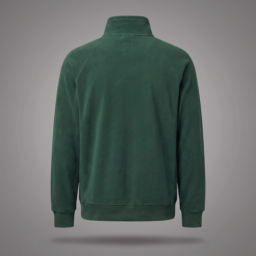 Half-Zip Fleece in forest green, back view