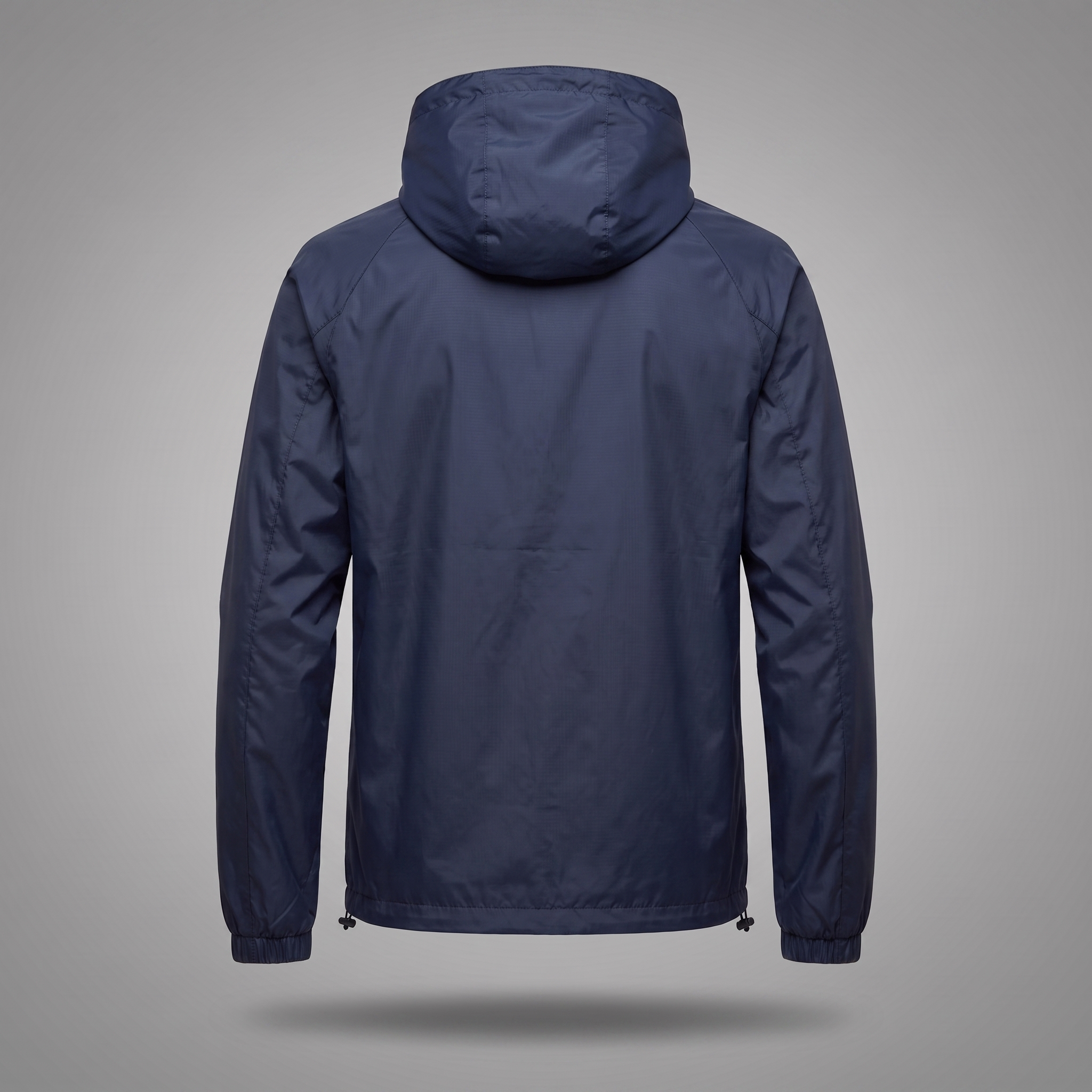 Windbreaker in navy, back view