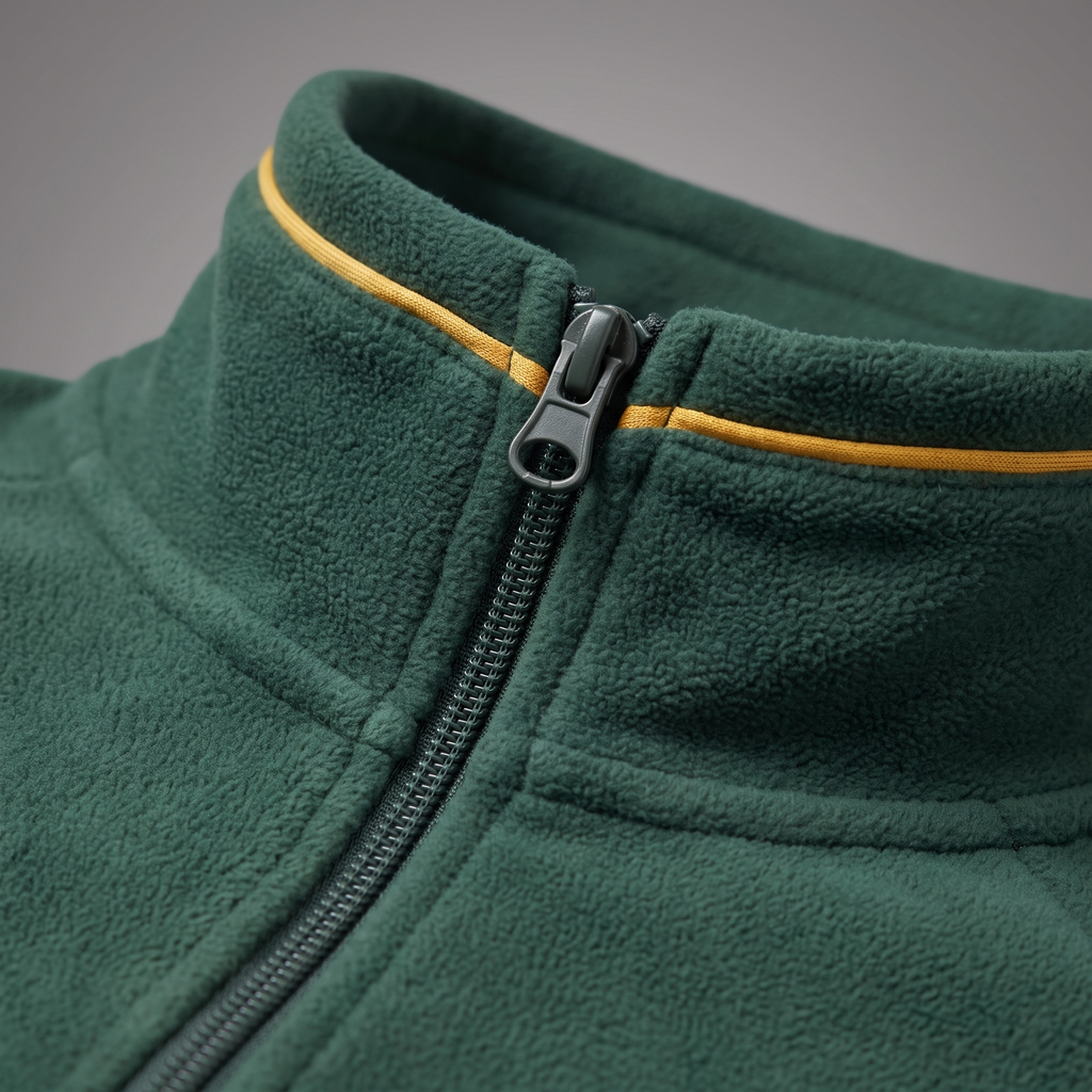 Half-Zip Fleece collar and zip detail
