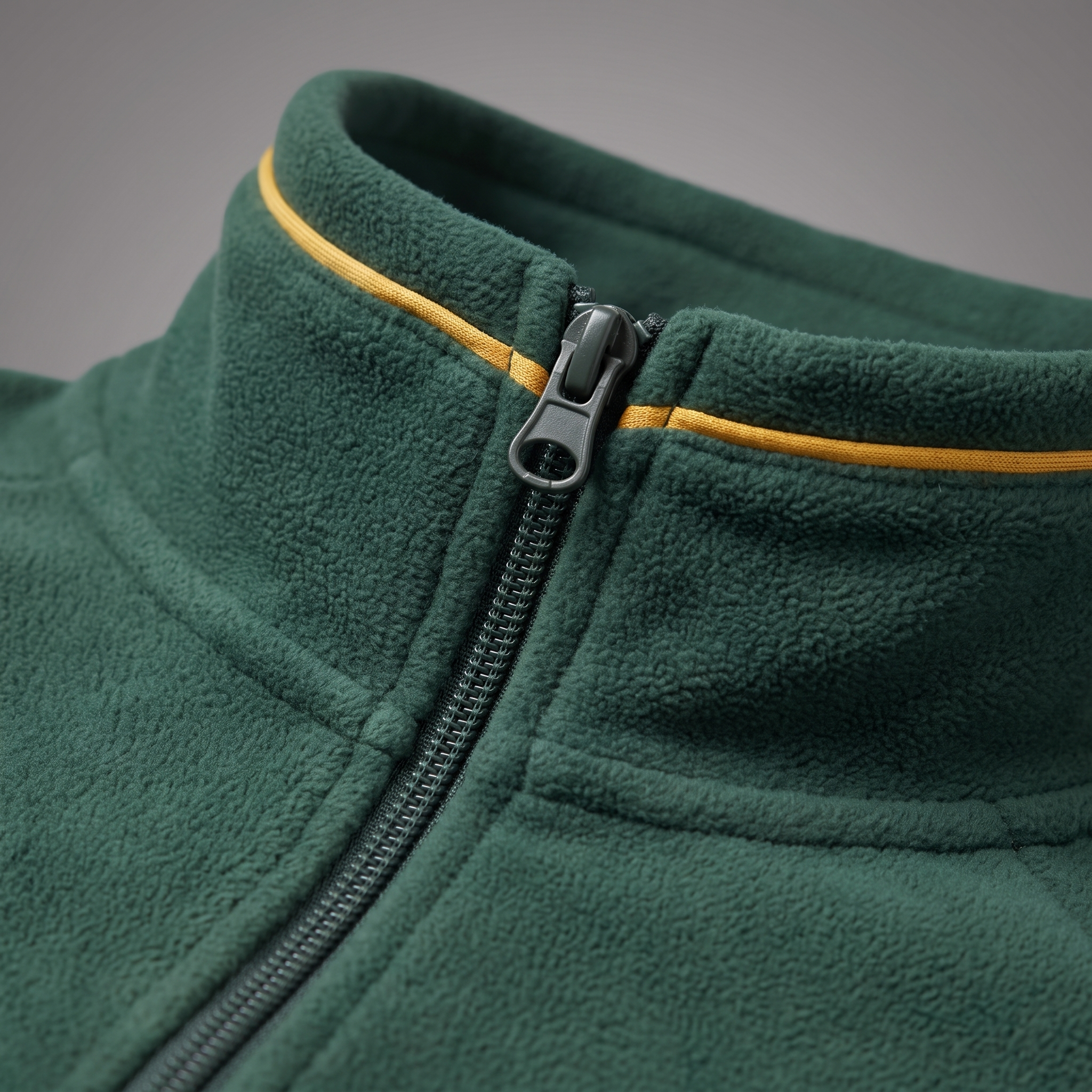 Half-Zip Fleece collar and zip detail