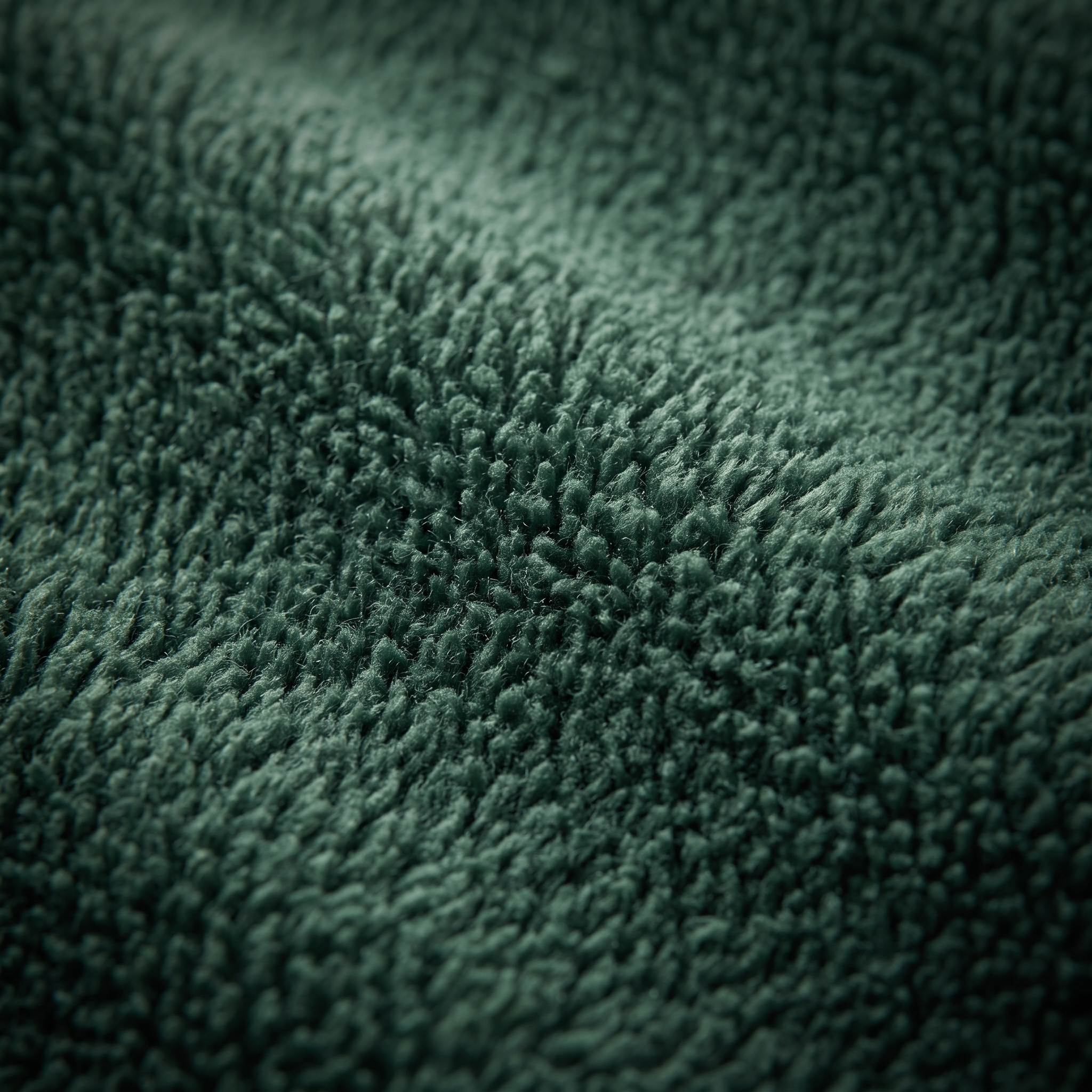 Forest green brushed polar fleece fabric macro