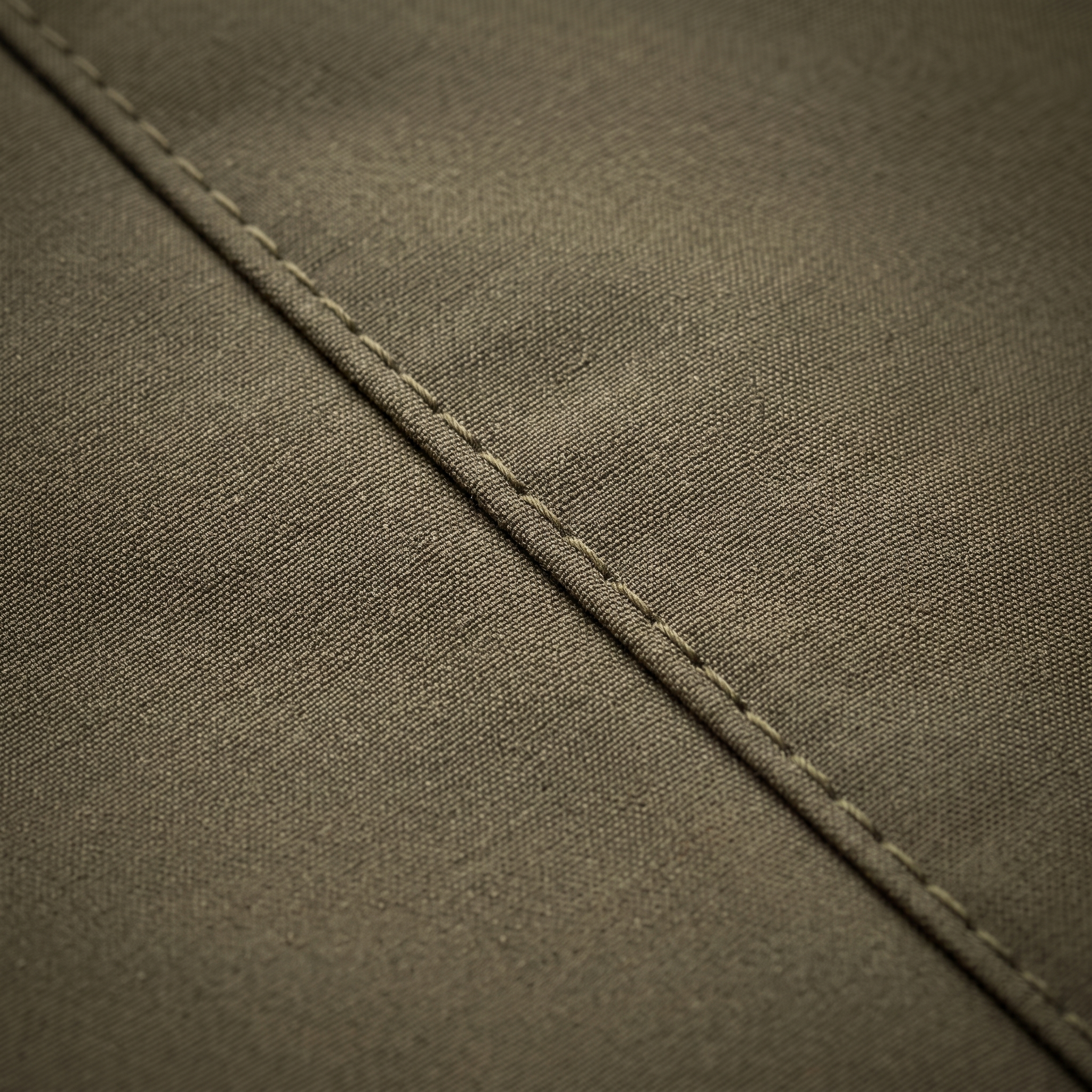 Olive green parka water resistant shell fabric macro